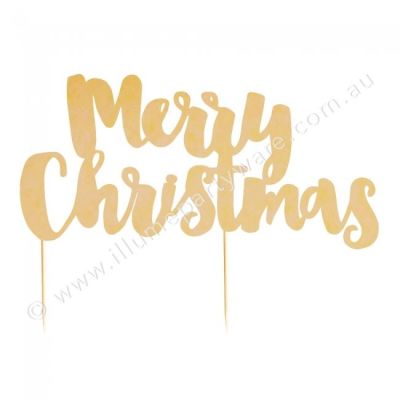 Illume Cake Topper Merry Christmas Gold (Discontinued)