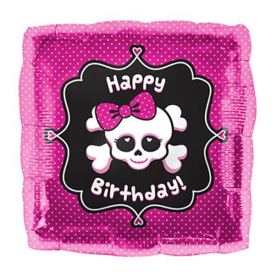 Northstar Foil 18&quot; Happy Birthday Girly Skull (Discontinued)