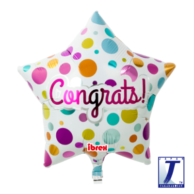 Ibrex Star 15" Congrats Dots on White (Unpackaged)