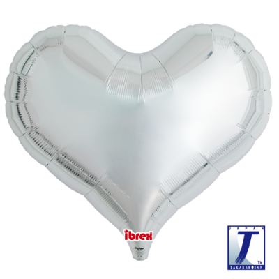 Ibrex Jelly Heart 25" Metallic Silver (unpackaged)