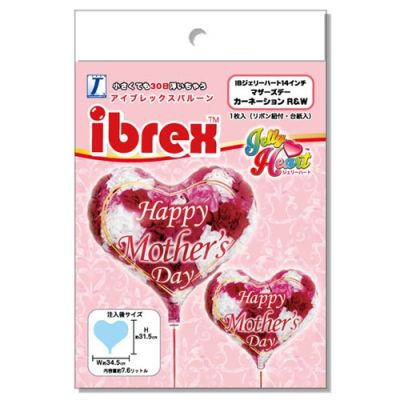 Ibrex Jelly Heart 14" Mother's Day Carnation R&W 