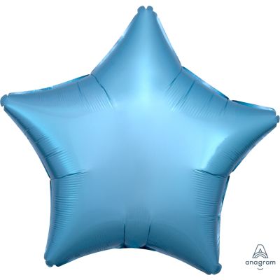 Anagram Foil Solid Colour Star 45cm (18") Metallic Pearl Pastel Blue - packaged