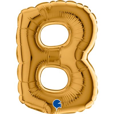 Grabo 18cm (7") Miniloon Gold Letter B - Air Fill (Unpackaged)