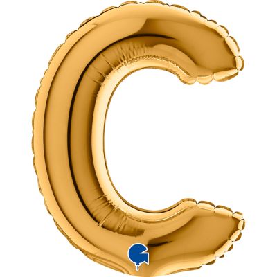 Grabo 18cm (7") Miniloon Gold Letter C - Air Fill (Unpackaged)