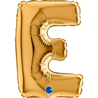 Grabo 18cm (7") Miniloon Gold Letter E - Air Fill (Unpackaged)