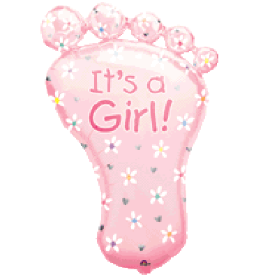 Anagram Foil Shape It's A Girl Foot (58cm x 82cm)