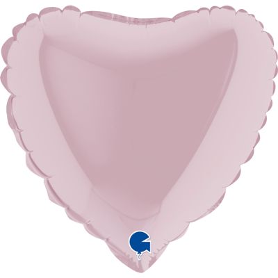 Grabo Microfoil Solid Colour Heart 22cm (9") Pastel Pink - Air Fill (Unpackaged)