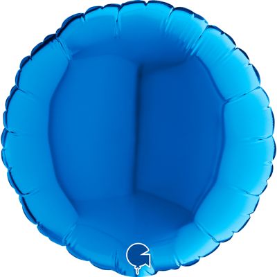 Grabo Microfoil Solid Colour Round 22cm (9") Blue - Air Fill (Unpackaged)