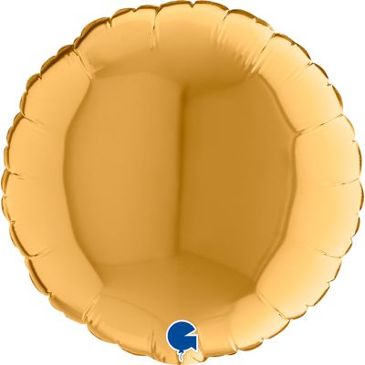 Grabo Microfoil Solid Colour Round 22cm (9") Gold - Air Fill (Unpackaged)