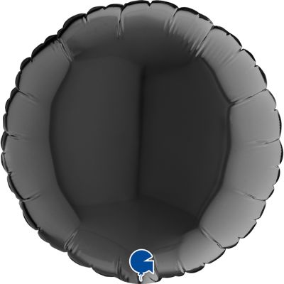 Grabo Microfoil Solid Colour Round 22cm (9") Black - Air Fill (Unpackaged)