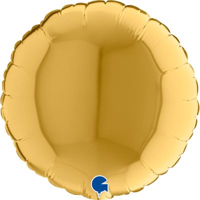 Grabo Microfoil Solid Colour Round 22cm (9") Gold 5 - Air Fill (Unpackaged)