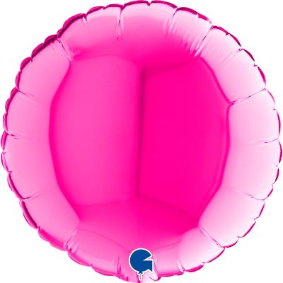 Grabo Microfoil Solid Colour Round 22cm (9") Magenta - Air Fill (Unpackaged)