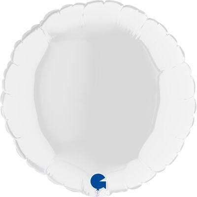 Grabo Microfoil Solid Colour Round 22cm (9") White - Air Fill (Unpackaged)
