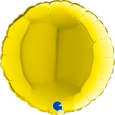 Grabo Microfoil Solid Colour Round 22cm (9") Yellow - Air Fill (Unpackaged)