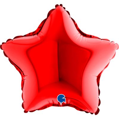 Grabo Microfoil Solid Colour Star 22cm (9") Red - Air Fill (Unpackaged)