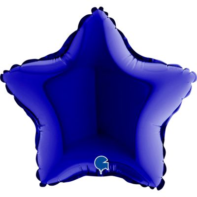 Grabo Microfoil Solid Colour Star 22cm (9") Blue Capri - Air Fill (Unpackaged)