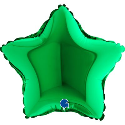 Grabo Microfoil Solid Colour Star 22cm (9") Green - Air Fill (Unpackaged)
