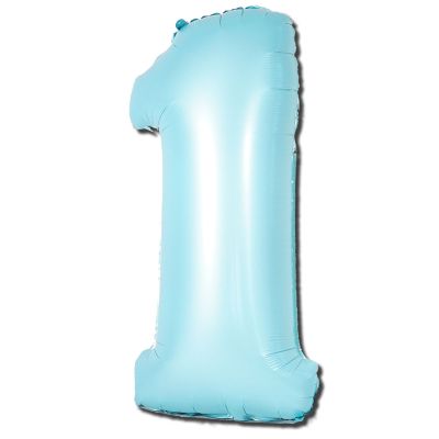 PRT 40" (102cm) Foil Number Matte Light Blue 1