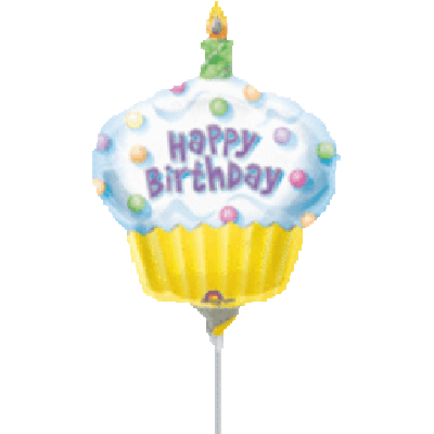 Anagram Microfoil 35cm (14") Cupcake Birthday - Air fill (unpackaged)