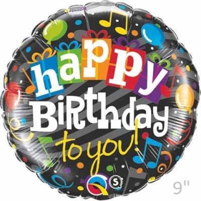 Qualatex Micro-Foil 22cm (9") Happy B'day To You (Air Fill & Unpackaged)