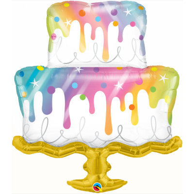 Qualatex Foil Shape 99cm (39") Rainbow Drip Cake