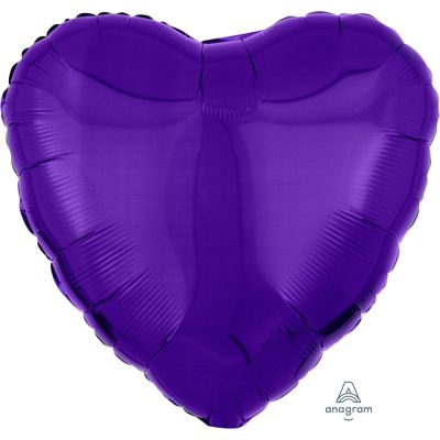 Anagram Foil Solid Colour Heart 45cm (18&quot;) Metallic Purple