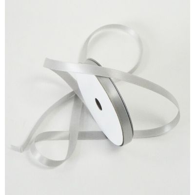 Satin Double Face Ribbon Silver - 10mm x 30m 