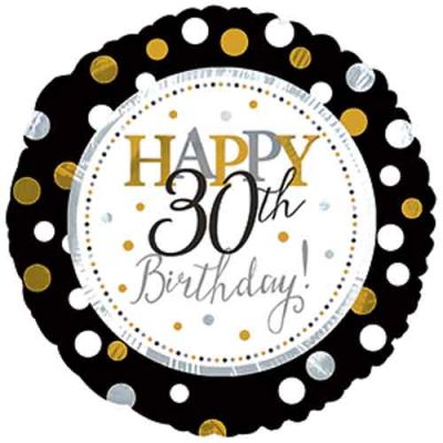CTI Foil 45cm (18&quot;) Happy 30th Birthday Dots (Discontinued)