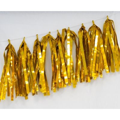 P9 Balloon Tassels (35cm x 12cm) Holographic Gold