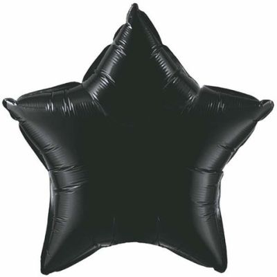 Qualatex Foil Star Solid 92cm (36") Onyx Black