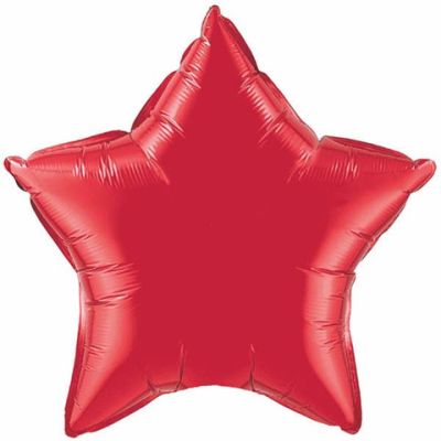 Qualatex Micro-Foil Solid Star 10cm (4") Ruby Red (Air Fill & Unpackaged)