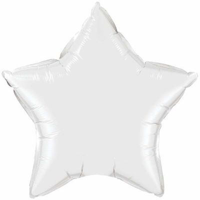 Qualatex Foil Solid Star 51cm (20") White (Unpackaged)