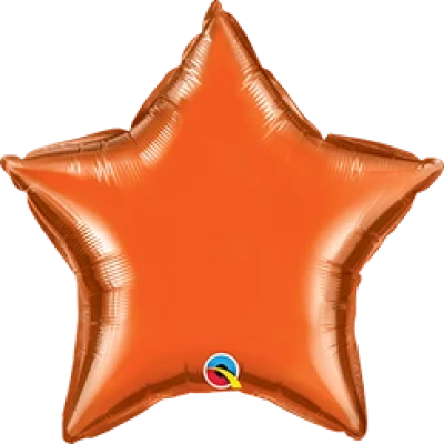 Qualatex Micro-Foil Solid Star 22cm (9") Orange (Air Fill & Unpackaged)