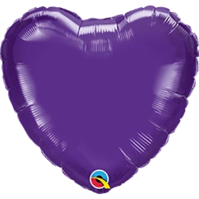 Qualatex Foil Solid Heart 45cm (18") Quartz Purple (Unpackaged)