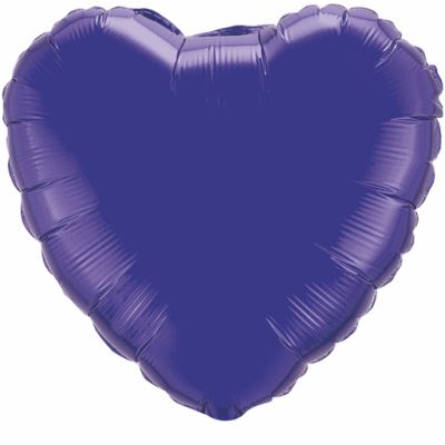 Qualatex Micro-Foil Solid Heart 10cm (4") Quartz Purple (Air Fill & Unpackaged)