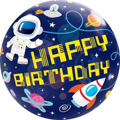 Qualatex Bubble 56cm (22") Birthday Outer Space (2 side print)
