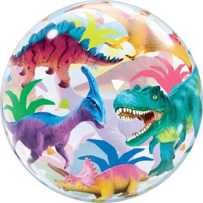 Qualatex Bubble 56cm (22") Colourful Dinosaurs (2 side print)