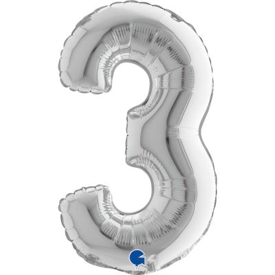 Grabo Foil 36cm (14") Silver Number 3 - Air FIll