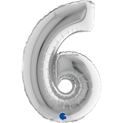 Grabo Foil 36cm (14") Silver Number 6 - Air FIll