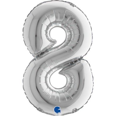 Grabo Foil 36cm (14") Silver Number 8 - Air Fill