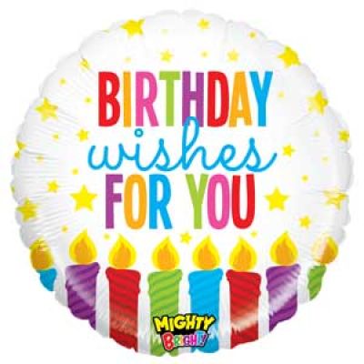 Betallic Foil 53cm (21") Mighty Bright Happy Birthday Wishes