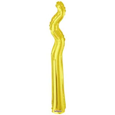 Kaleidoscope 14&quot; Kurly Zig Zag Gold - Air fill (unpackaged) (Discontinued)