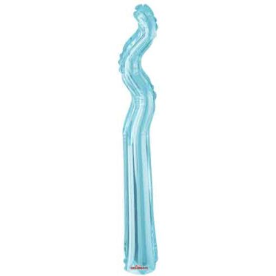 Kaleidoscope 14&quot; Kurly Zig Zag Pale Blue - Air fill (unpackaged) (Discontinued)