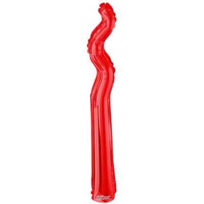 Kaleidoscope 14&quot; Kurly Zig Zag Red - Air fill (unpackaged) (Discontinued)