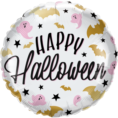 Qualatex Foil 45cm (18") Round Halloween Glam Bats and Ghosts