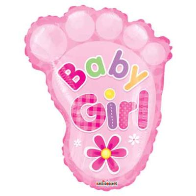 Kaleid Foil Shape 20&quot; Baby Girl Foot (unpackaged) (Discontinued)