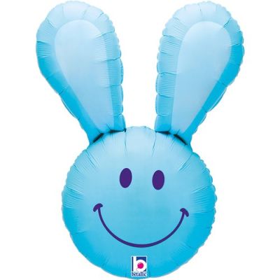 Betallic Foil Shape 76cm (30") Smiley Bunny Blue