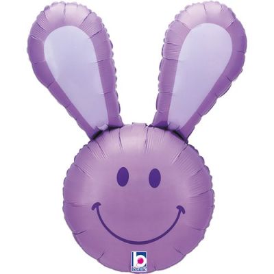 Betallic Foil Shape 76cm (30") Smiley Bunny Lavender
