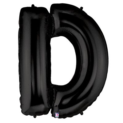Betallic Foil Megaloon 102cm (40") Black Letter D (Discontinued)