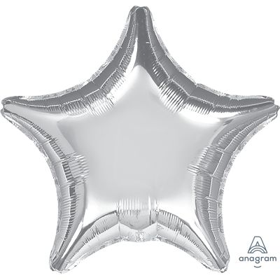 Anagram Solid Colour Foil 82cm (32") Star Silver (Unpackaged) (Discontinued)